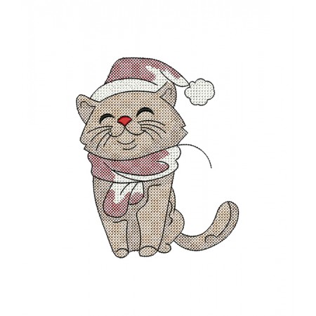 Christmas Cat Embroidery Design