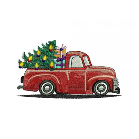 Christmas Truck Embroidery Design