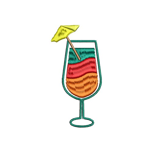 Cocktail Machine Embroidery Design