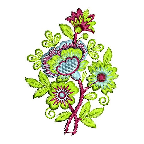 Colourful Flower Patch Embroidery