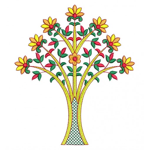 Colourfull Tree Patch Embroidery