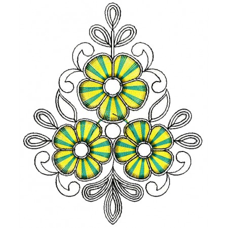 Cording Apllique Embroidery Design 25499
