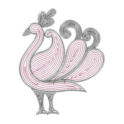 Cording Peacock Embroidery Design