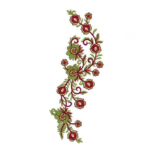 Corner Flower Embroidery Design