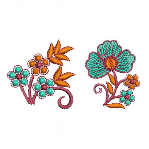 Corner Flower Pattern Embroidery
