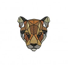 Cougar Geometric Head Embroidery Design