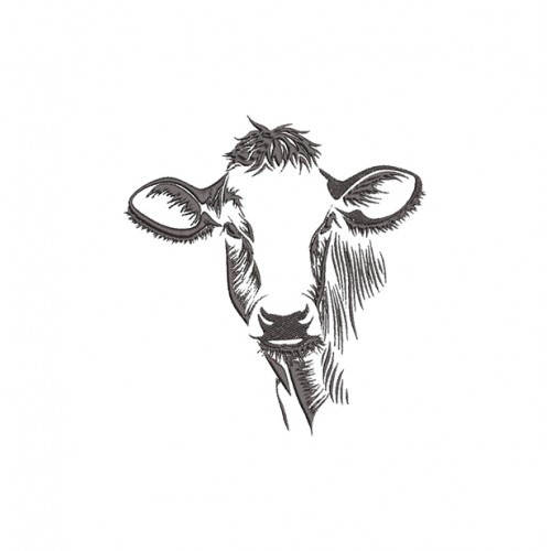 Cow Silhouette Men's Tee Shirt Embroidery Design