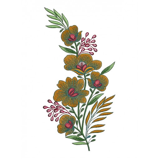 Creative Small Flower Applique Embroidery Design 25084
