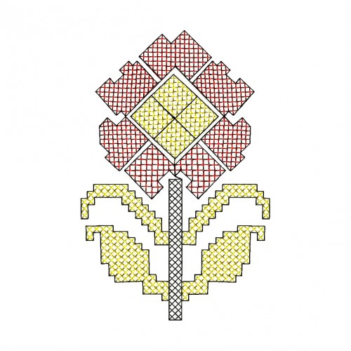 Cross Stitch Flowers Embroidery Design