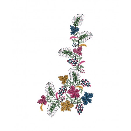 Curtain Flower Vine Embroidery Design