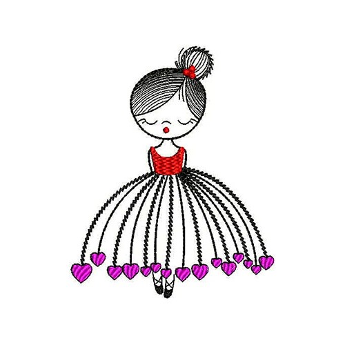 Cute Baby Girl Embroidery Design 24609