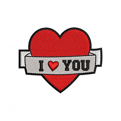 Cute I Love You Heart Embroidery
