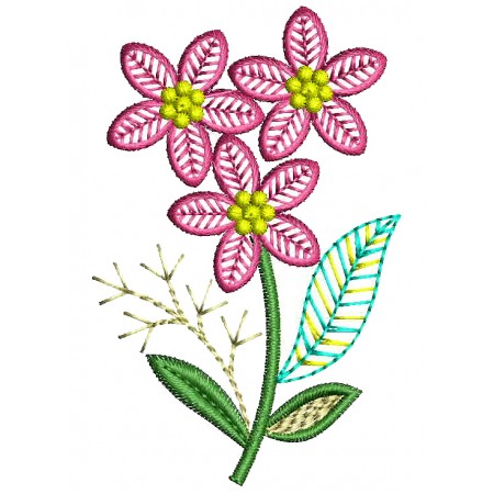Cute floral applique embroidery Design 26174