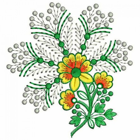 Daisy Flower Style Applique Embroidery Design 24822