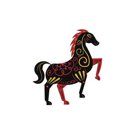 Artistic Dala Horse Machine Embroidery Design