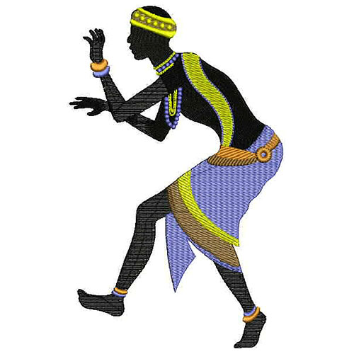Dancing African Man Applique Embroidery Design 24835