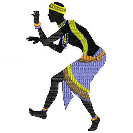 Dancing African Man Applique Embroidery Design 24835