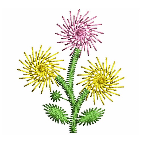 Dandelion Flower Embroidery Design