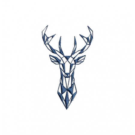 Deer Head Embroidery Design