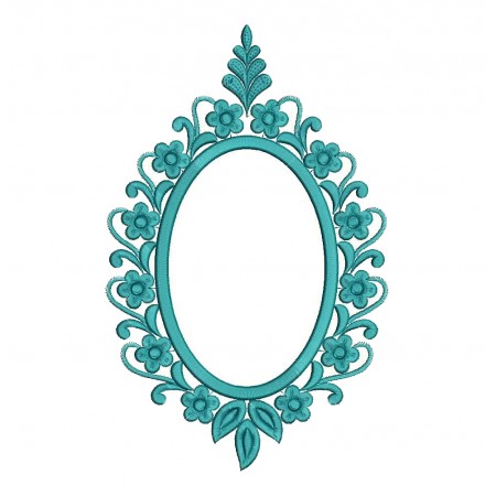 Decorative Embroidery Oval Frame