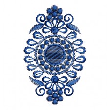 Decorative Floral Blue Pattern Embroidery