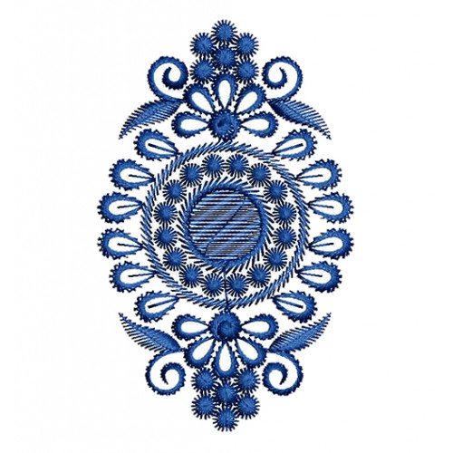 Decorative Floral Blue Pattern Embroidery