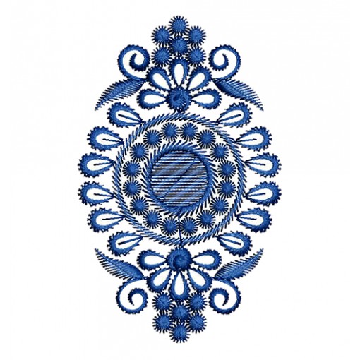 Decorative Floral Blue Pattern Embroidery