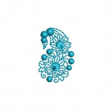 Delicate Arabic Butta Embroidery Design (1 Color, 2.5cm x 1.6cm)