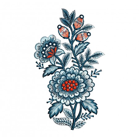 Designer Flower Applique Embroidery