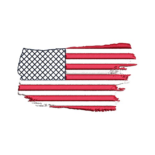 Distressed American Flag Embroidery Design For Tshirts