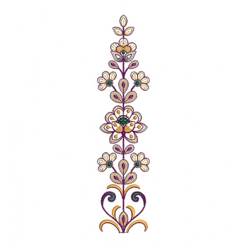 Divine Flowers Vine Embroidery Design