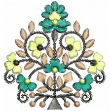 Dress Applique Embroidery Design 25503