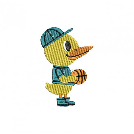 Duck With Basketball Design For School Kids Tshirt