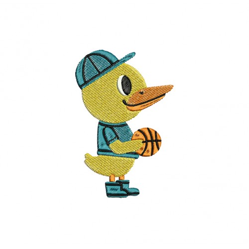 Duck With Basketball Design For School Kids Tshirt