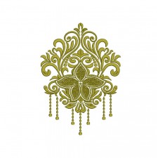  Elegant Damask Allover Embroidery Design (Single Color, 33cm x 23.6cm)