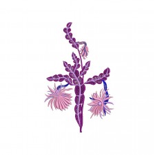 Elegant Decorative Leaf Embroidery Design (5 Colors, 17.1cm x 10.8cm)