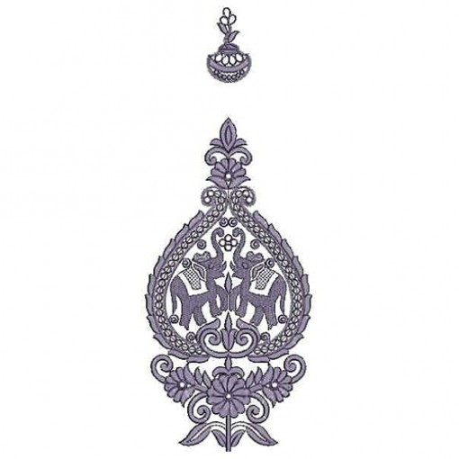 Elephant Applique Embroidery Design 24810