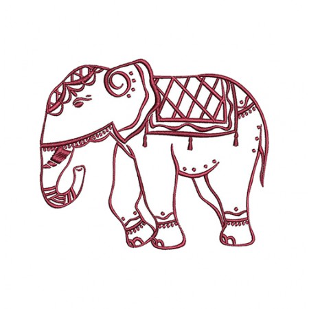 Elephant Embroidery For South Saree