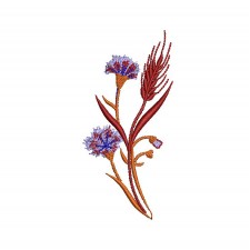  Charming Wildflower Bouquet Applique Embroidery Design (5 Colors, 10.8cm x 5cm)