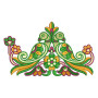 Elegant Floral Embroidery Design (4 Colors, 16.2cm x 26.6cm)