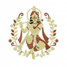 Elegant Lord Krishna Embroidery Design (3 Colors, 27.1cm x 25.3cm) Elegant Lord Krishna Embroidery Design (3 Colors, 27.1cm x 25.3cm)