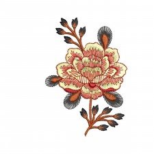 Enchanting Rose Applique Embroidery Design (4 Colors, 12.2cm x 8.4cm) Enchanting Rose Applique Embroidery Design (4 Colors, 12.2cm x 8.4cm)