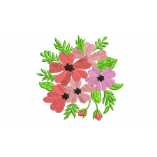 Large Classic Daisy Applique Embroidery Design (5 Colors, 12.3cm x 12.4cm)