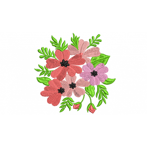Large Classic Daisy Applique Embroidery Design (5 Colors, 12.3cm x 12.4cm)