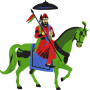 Majestic Jai Baba Ramdevji Maharaj Embroidery Design (6 Colors, 40.2cm x 39.8cm)