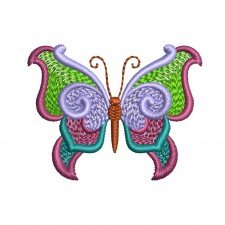 Playful Butterfly Fashion Embroidery Designs (5 Colors, 3.8cm x 4.9cm)