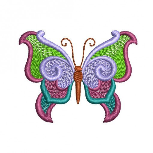 Playful Butterfly Fashion Embroidery Designs (5 Colors, 3.8cm x 4.9cm)