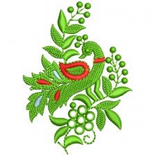 Enchanting Pushpa Mayura Floral Embroidery Design