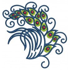 Elegant Pushpa Mayura Plum Floral Embroidery Design