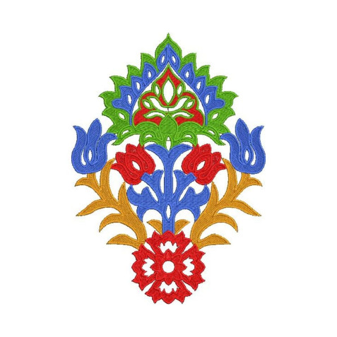 Striking Tanzania Applique Embroidery Design (4 Colors, 21cm x 15cm)
